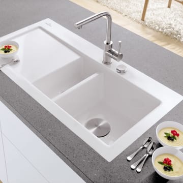 Villeroy Boch Subway 60 Flat Spule Becken Rechts Ablaufgarnitur Mit Excenterbetatigung 67122fr1 Megabad