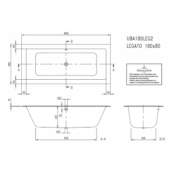 Villeroy Boch Legato Duo Badewanne 180 X 80 Cm Uba180leg2v 01 Megabad