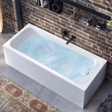 Villeroy & Boch Architectura Solo bathtub 170 x 70 cm, Hydropool Entry, technology position 2, with Trio drain set