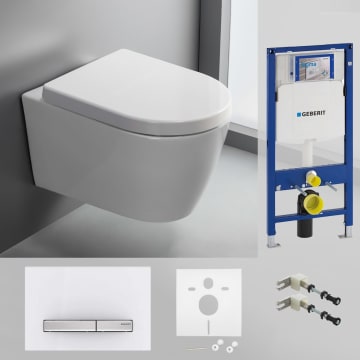 Geberit DuoFix Element für Wand-WC mit Kronenbach Tube Wand-WC-Set spülrandlos