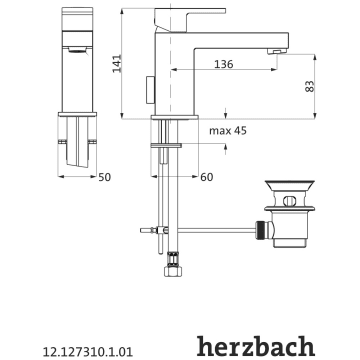 Herzbach Neo Castell Waschtisch Einlochbatterie 12 127310