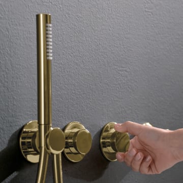 Herzbach MODUL7 PVD GOLD PUSH Thermostat Farbset für 2 Verbraucher