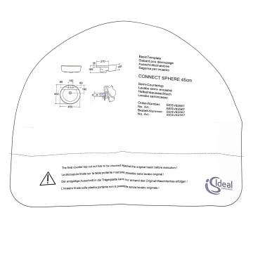 Ideal Standard Ausschnittschablone für Connect Sphere Halbeinbauwaschtisch 45 cm