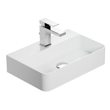 Treos series 800 wash hand basin 46.5 x 31.1 cm, with 1 tap hole