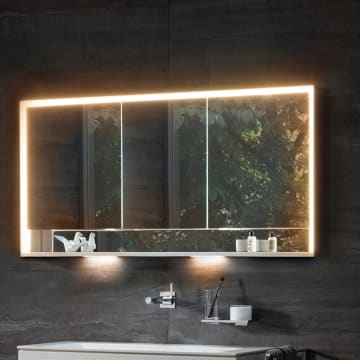 Keuco Royal Lumos Unterputz-Spiegelschrank 120 x 73,5 cm mit Spiegelheizung, LED-Beleuchtung, 3 Türen