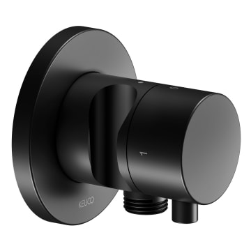 Keuco IXMO Black Selection Unterputz-Umstellventil inkl. Absperrung für 2 Verbraucher mit Schlauchanschluss, Brausehalter u. Comfort Griff, rund