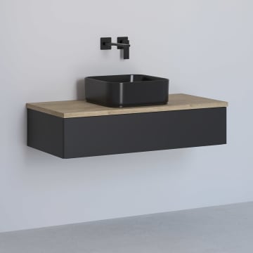 Kronenbach Cube Waschtischkonsole 101 cm mit 1 Auszug und TIP-ON