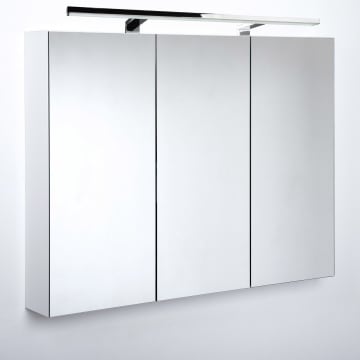 Kronenbach Plana 2.0 Spiegelschrank 90 cm mit 3 Türen und LED-Aufsatzleuchte
