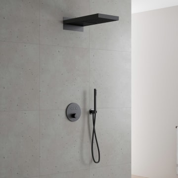 Kronenbach Lima 2.0 Black Duschsystem Unterputz mit Smart Push Thermostat für 3 Verbraucher
