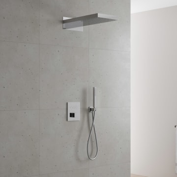Kronenbach Quara 2.0 Duschsystem Unterputz mit Smart Push Thermostat für 3 Verbraucher, eckig
