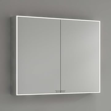 Kronenbach Cube Spiegelschrank 100 x 80 cm mit umlaufender LED-Beleuchtung, Aufputz