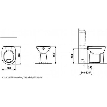 Laufen Pro Stand Wc Flachspulklosett 36 X 47 Cm H8259570000001 Megabad