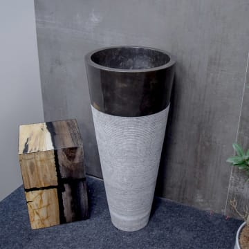 Stone Naturstein Waschtisch bali black Ø 40 cm, ohne Hahnloch