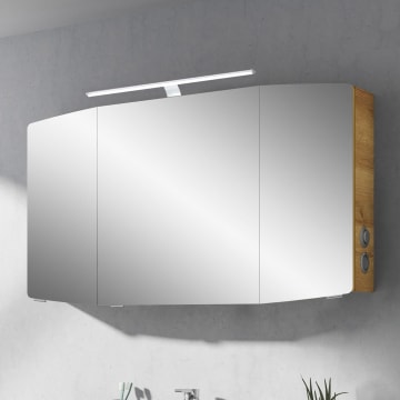 Pelipal Cassca Spiegelschrank 120 x 17 x 67 cm mit LED Beleuchtung, Modul rechts außen, Waschplatzbeleuchtung