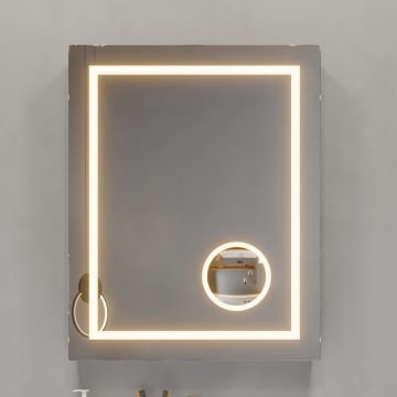pianura Mia LED-Lichtspiegel 60 x 75 cm inkl. Spiegelheizung und Bluetooth Soundsystem