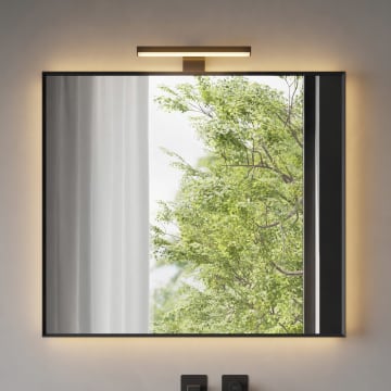 pianura Mia LED-Lichtspiegel 80 x 70 cm mit LED-Aufsatzleuchte