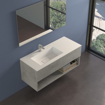 progettobagno Evo 54 Lago Uno washbasin with vanity unit 120 cm, left version
