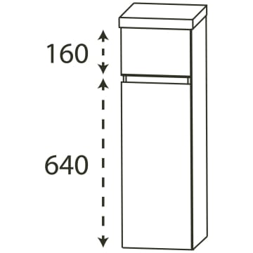 Puris b • essence Highboard 30,2 x 30 x 87 cm mit 1 Tür, Anschlag rechts, 1 Auszug, Griff 342