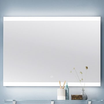 Puris b • straight Flächenspiegel 140 cm mit LED-Acrylstreifen oben und unten