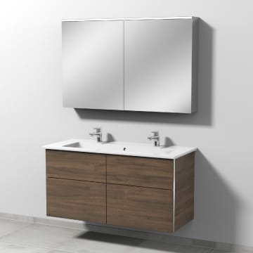 Sanipa 3way Möbelset inkl. Spiegelschrank "ARND", 120 cm, Doppelwaschtisch