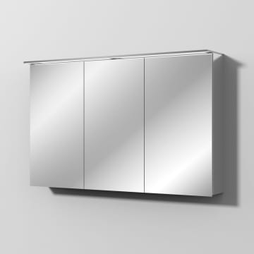 Sanipa Reflection Aluminium-Spiegelschrank ADAM 120 mit LED-Aufsatzleuchte