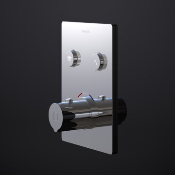 Thermostate > Kronenbach Smart Push Thermostat Unterputz für 2 Verbraucher,  eckige Ausführung - Kronenbach