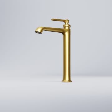 Steinberg 350 series single lever basin mixer without pop-up waste, with raised faucet body