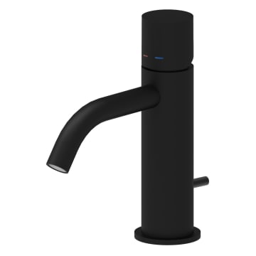 Steinkamp Living Black Waschtisch-Einhebelmischer mit Zugstangen-Ablaufgarnitur, mit Wasserspar-Strahlregler 5L/Min