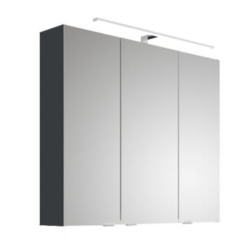 Steinkamp Living 2.0 Spiegelschrank 80 cm mit 3 Drehtüren, inkl. LED-Aufsatzleuchte
