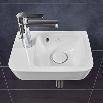 Villeroy & Boch O.novo Handwaschbecken compact 36 x 25 cm mit Überlauf, Becken rechts