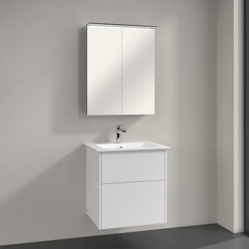 Villeroy & Boch Finero Waschtischunterschrank 60 cm mit Waschtisch und Spiegelschrank, 2 Auszüge