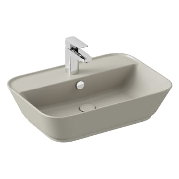 Vitra Options Geo Countertop Washbasin 59.5 x 42.5 cm, with overflow hole, freestanding