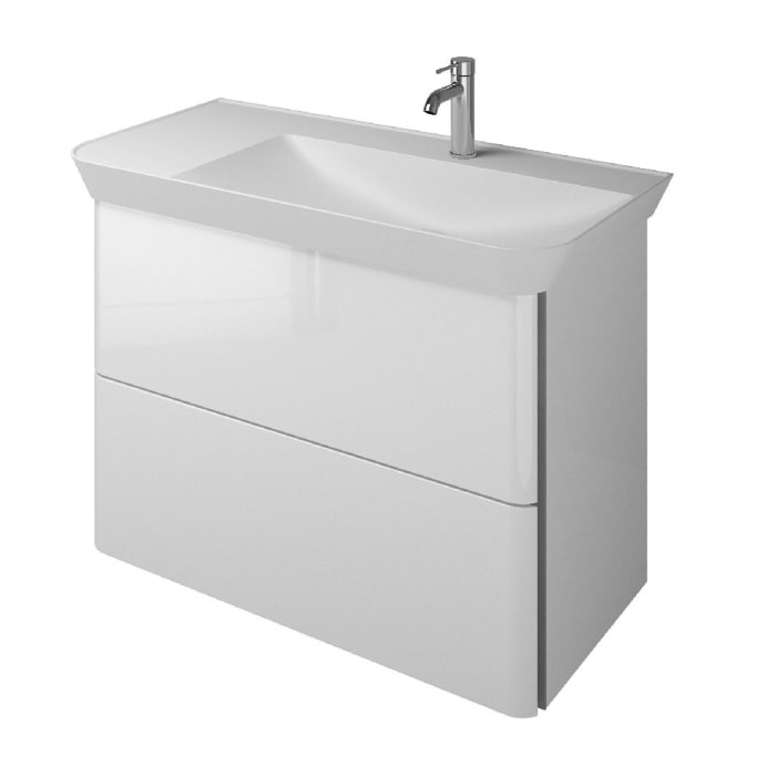 burgbad Iveo Waschtischkombination mit Mineralguss-Waschtisch 100 cm Rechts