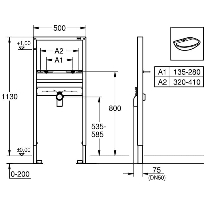 GROHE Rapid SL für Waschtisch und Einlochbatterie
