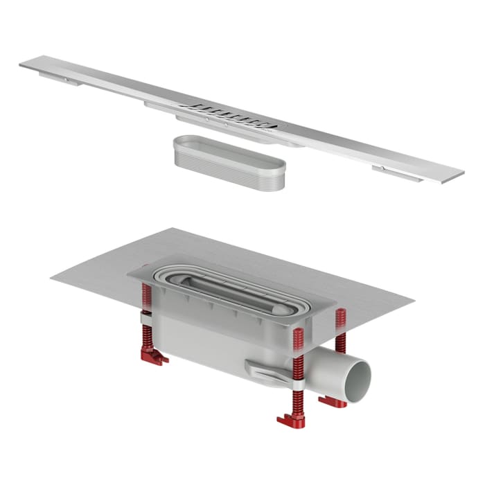 ACO ShowerDrain S+ Duschrinnen-Set Stripes 120 cm Sperrwasserhöhe 5 cm