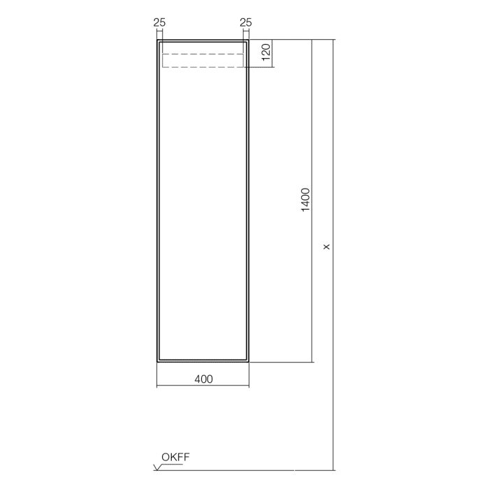 Alape Arkta Hochschrank 40 x 28 x 140 cm, Anschlag rechts