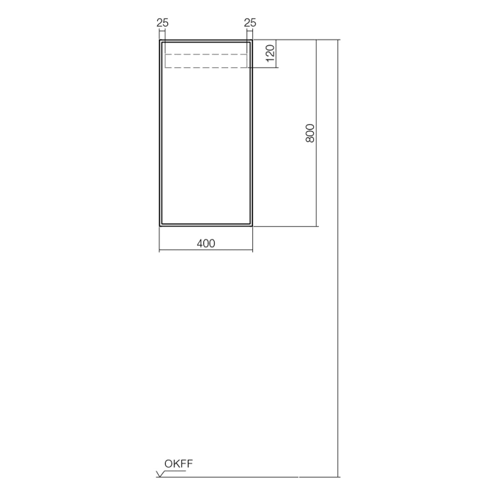 Alape Arkta Mittelschrank 40 x 15 x 80 cm, Anschlag links