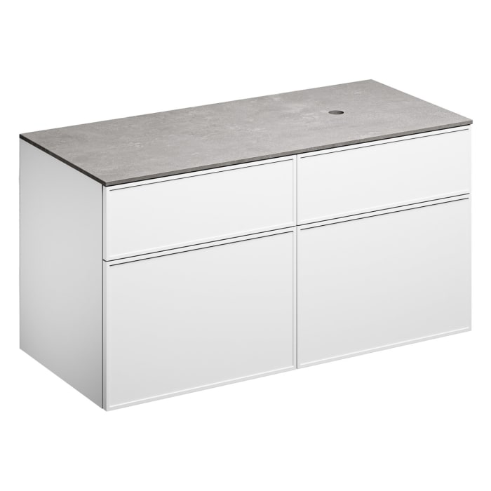 Alape Arkta Möbelmodul mit Trägerplatte 120 cm, Beckenposition rechts