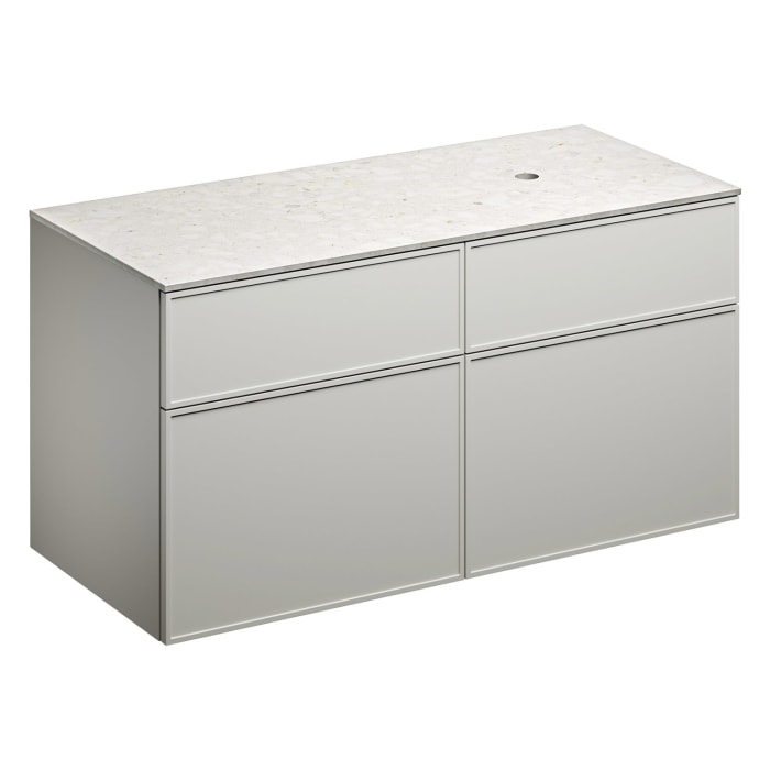 Alape Arkta Möbelmodul mit Trägerplatte 120 cm, Beckenposition rechts