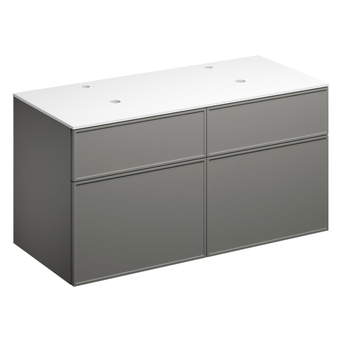 Alape Arkta Möbelmodul mit Trägerplatte 120 cm, Beckenposition links und rechts