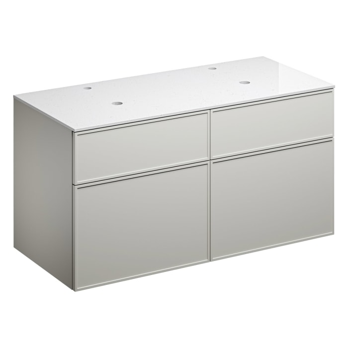 Alape Arkta Möbelmodul mit Trägerplatte 120 cm, Beckenposition links und rechts