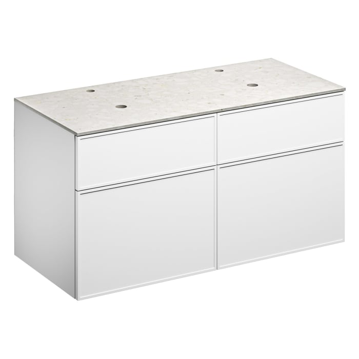 Alape Arkta Möbelmodul mit Trägerplatte 120 cm, Beckenposition links und rechts