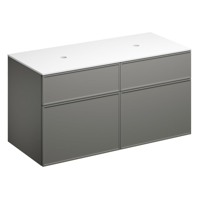 Alape Arkta Möbelmodul mit Trägerplatte 120 cm, Beckenposition links und rechts