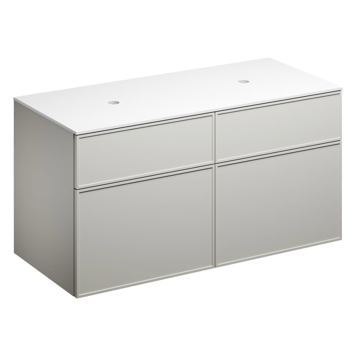 Alape Arkta Möbelmodul mit Trägerplatte 120 cm, Beckenposition links und rechts