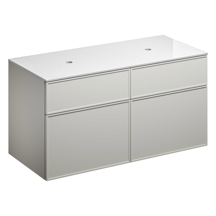 Alape Arkta Möbelmodul mit Trägerplatte 120 cm, Beckenposition links und rechts