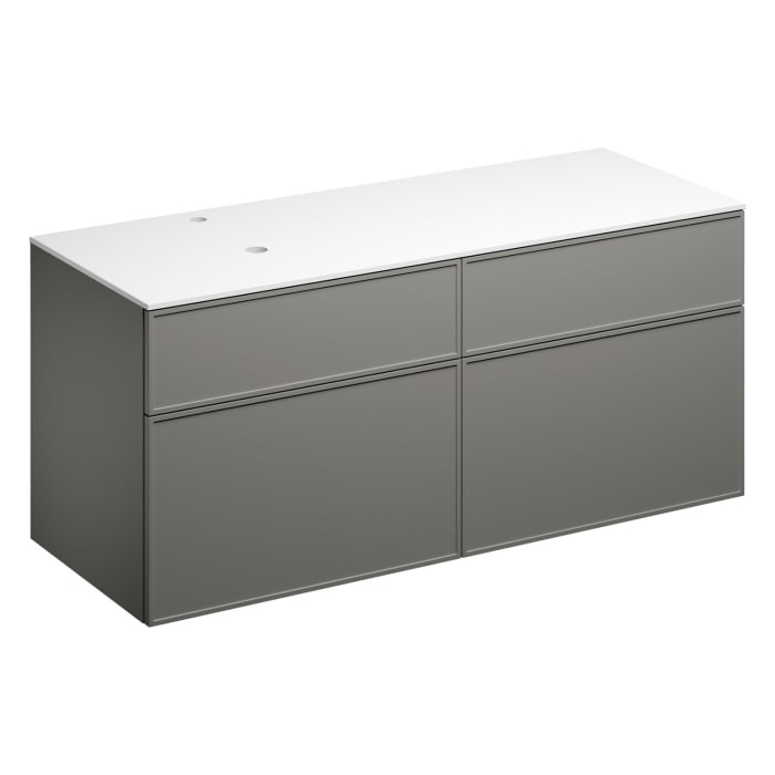 Alape Arkta Möbelmodul mit Trägerplatte 140 cm, Beckenposition links