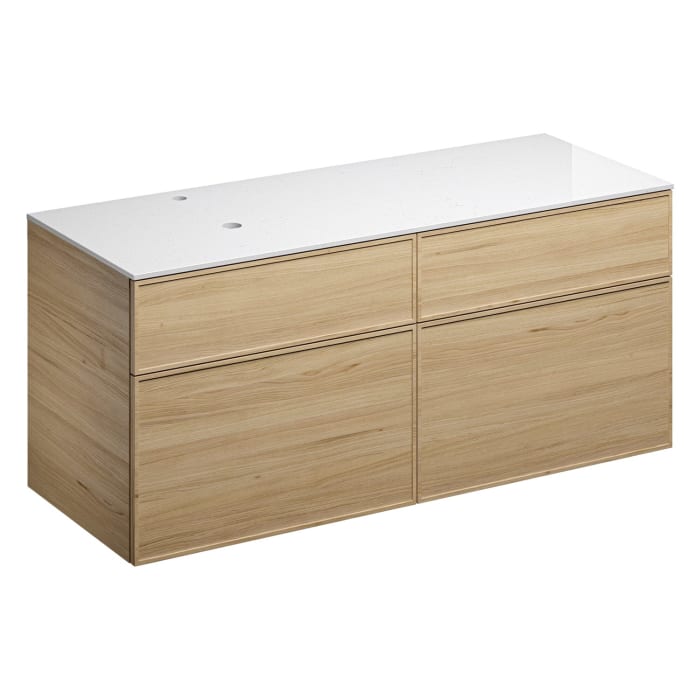 Alape Arkta Möbelmodul mit Trägerplatte 140 cm, Beckenposition links