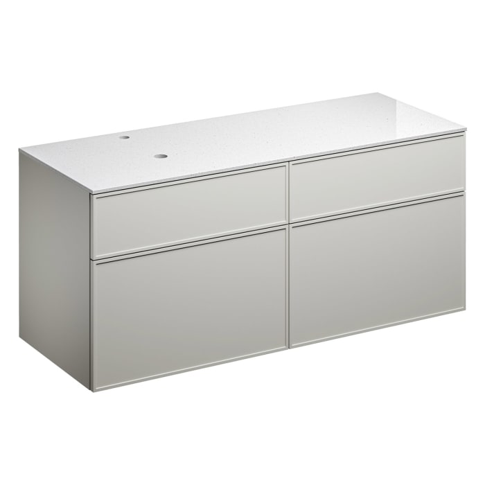 Alape Arkta Möbelmodul mit Trägerplatte 140 cm, Beckenposition links