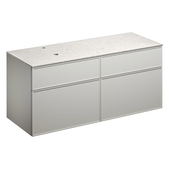 Alape Arkta Möbelmodul mit Trägerplatte 140 cm, Beckenposition links