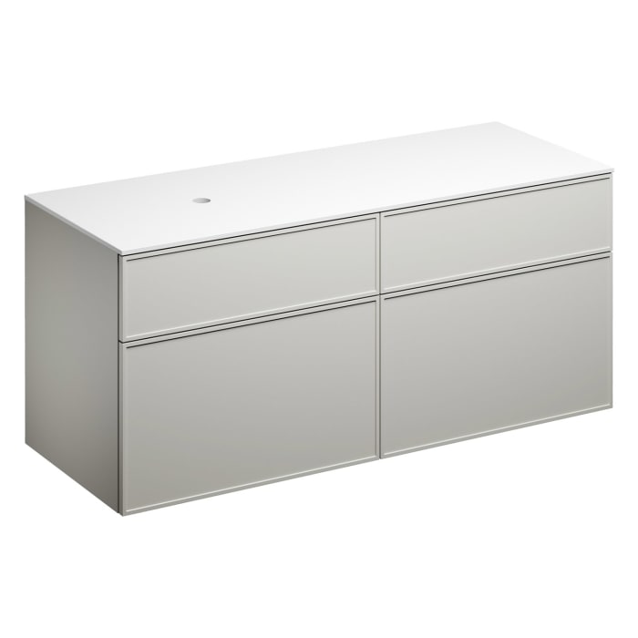 Alape Arkta Möbelmodul mit Trägerplatte 140 cm, Beckenposition links